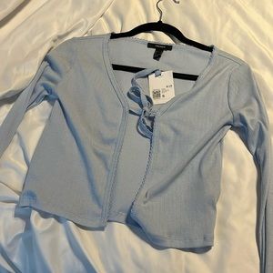 NWT Forever 21 Light Blue Tie Front Top